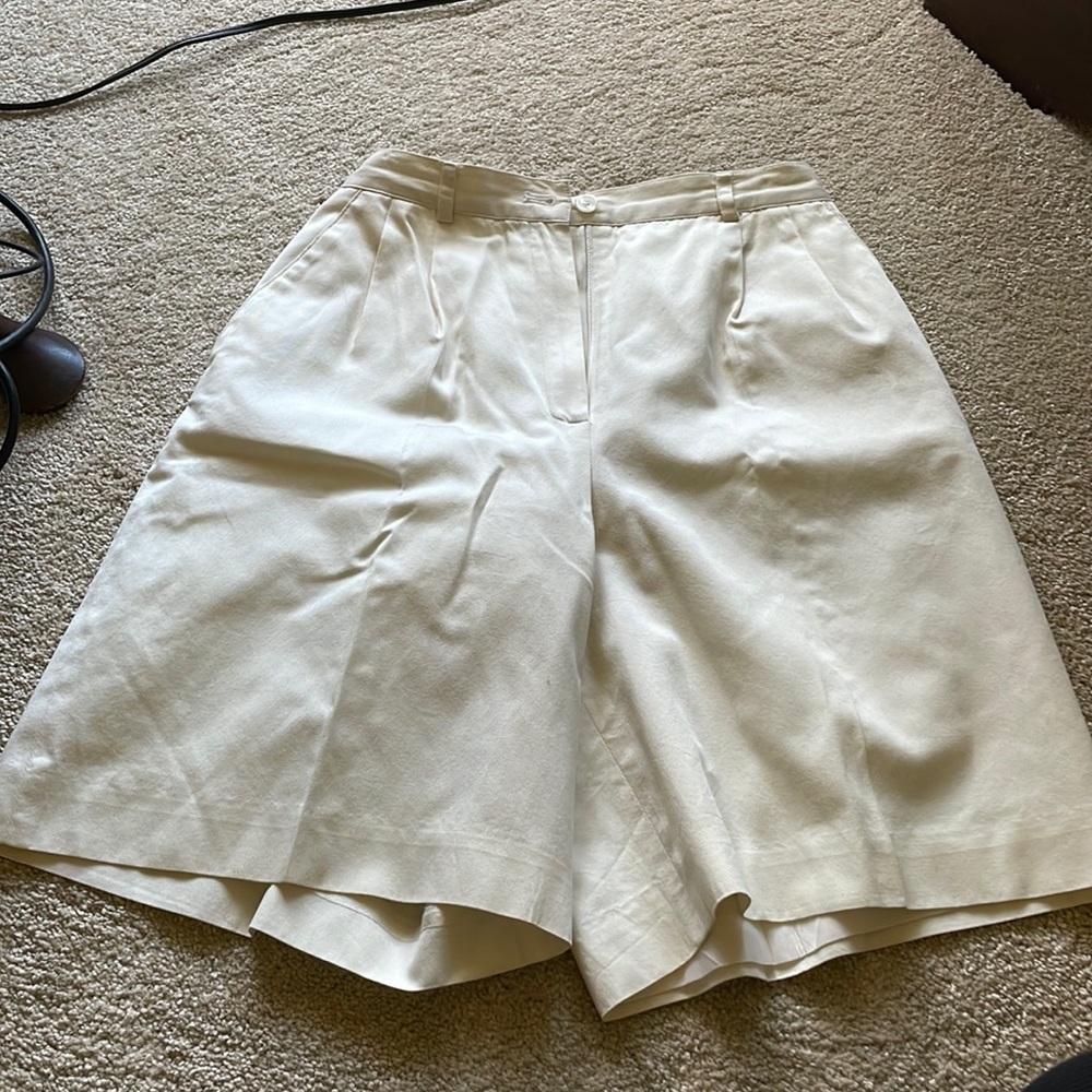 Cream Vintage High Waist Shorts